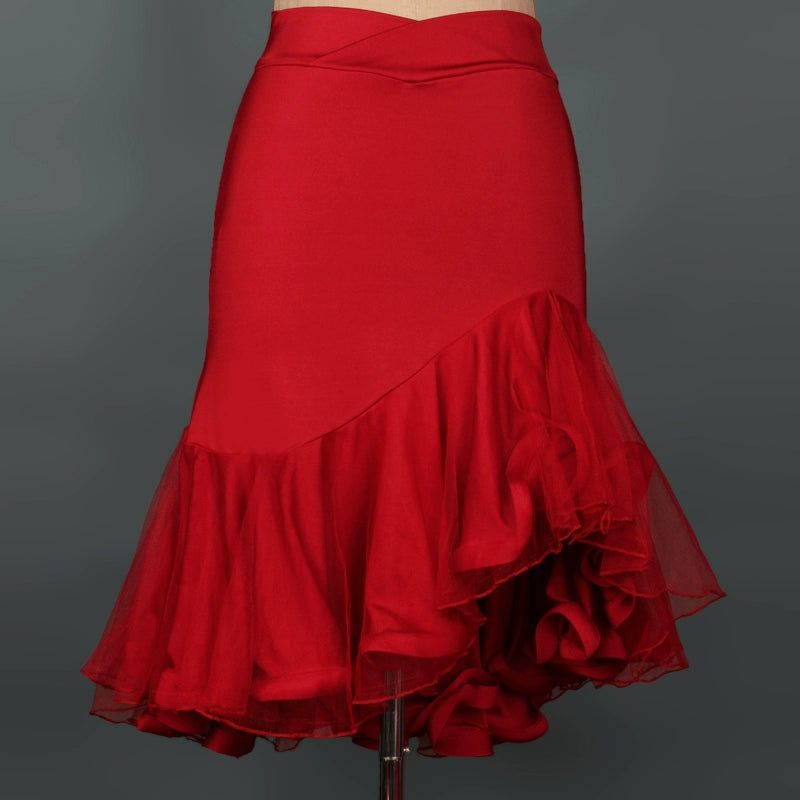 Latin Dance Costume Sexy shoulder slanting adult dress group stage Latin Dance Dress - Moderndancedress.com