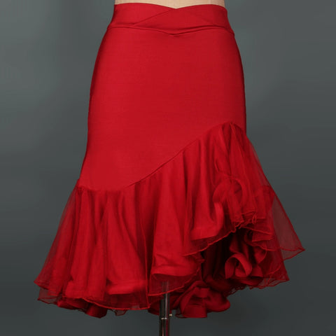 Latin Dance Costume Sexy shoulder slanting adult dress group stage Latin Dance Dress - Moderndancedress.com