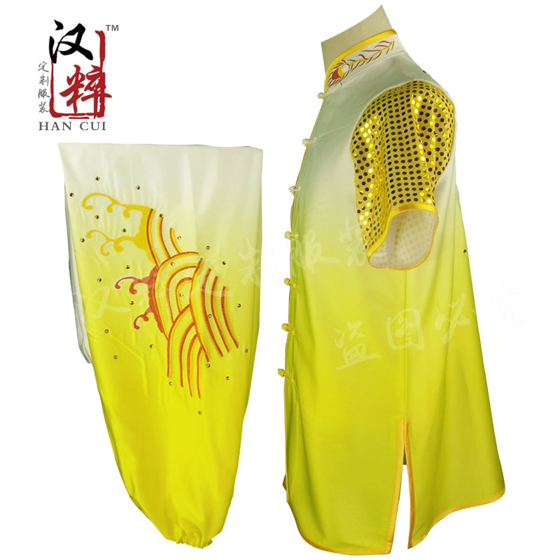 Wushu Nanquan Changquan Gongfu Costume Embroidery Phoenix Gradual Diamond Segments Performing Men and Women's Clothing