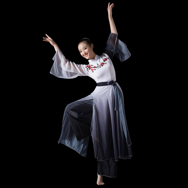 Chinese Folk Dance Costume Classical Dance Costume Chinese National Dance Costume Opening Dance Gradual Ink Dance Costume - Moderndancedress.com