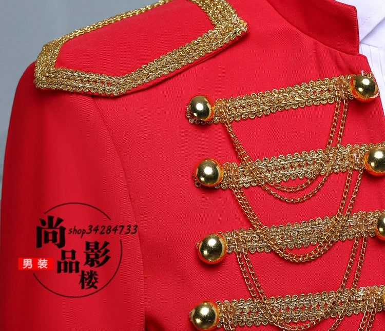 Men's nightclub DJ studio presided over the black gold European court costumes performance clothing for men - Moderndancedress.com