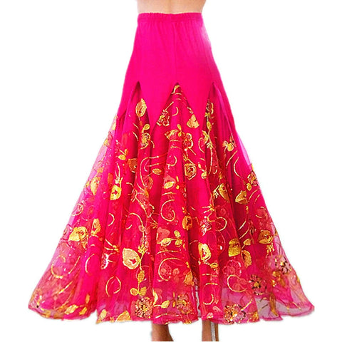 Women's Ballroom Dance Dresses Competition dress, long dress, Waltz national standard dress, half-length skirt, performance dress - Moderndancedress.com