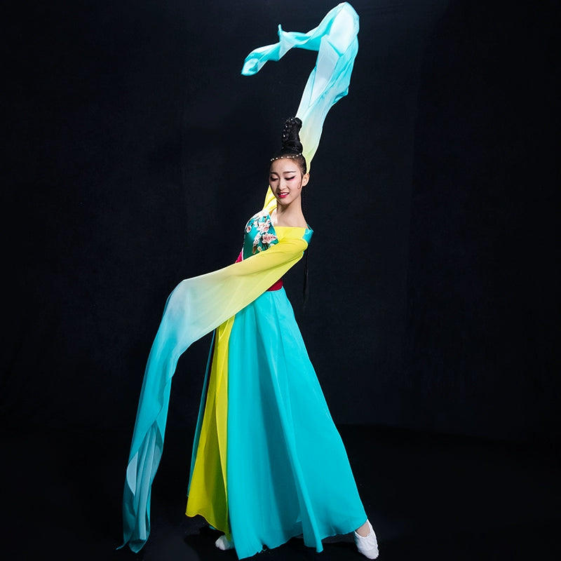 Chinese Folk Dance Costumes Watersleeve Dance Dress Female Classical Dance Costume Hanfu Choi Wei Dance Costume Adult Female - 