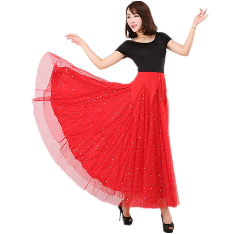 Women's Ballroom Dance Dresses Modern Skirt, National Standard Dance, Waltz Dress, Competition Dress, Performing Dress, Tango Foxtrot - Moderndancedress.com