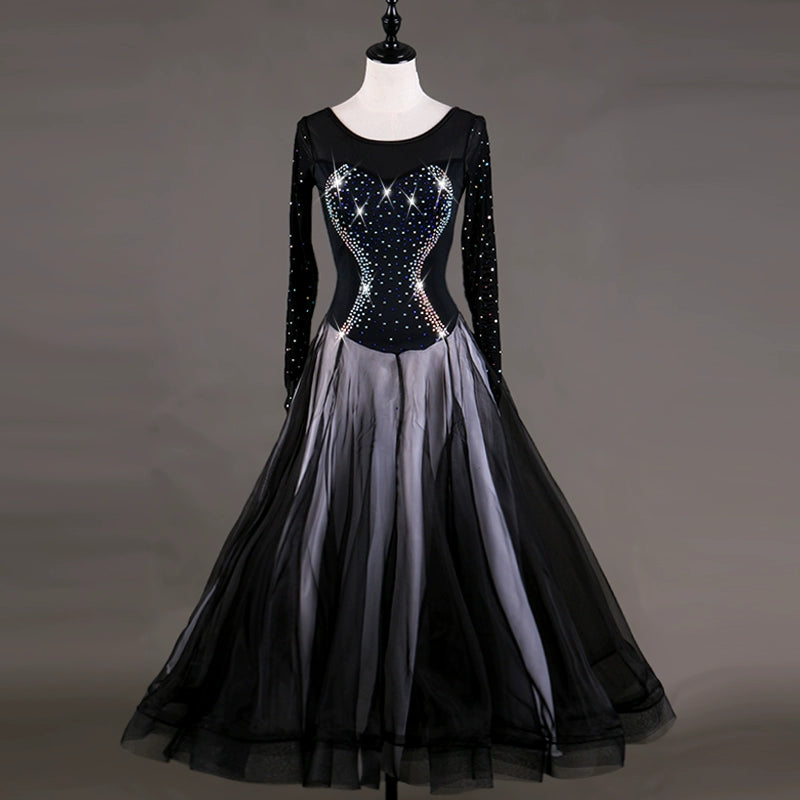 Ballroom Dance Dresses Modern Dance Costume Competition Skirt Waltz Friendship Dance Dress Dressed with National Standard Dance Dresses - Moderndancedress.com