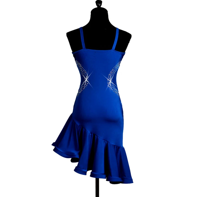 Latin Dance Dresses Latin Dance Competition Dresses Rumba Dresses Rhinestones Sleeveless Dress