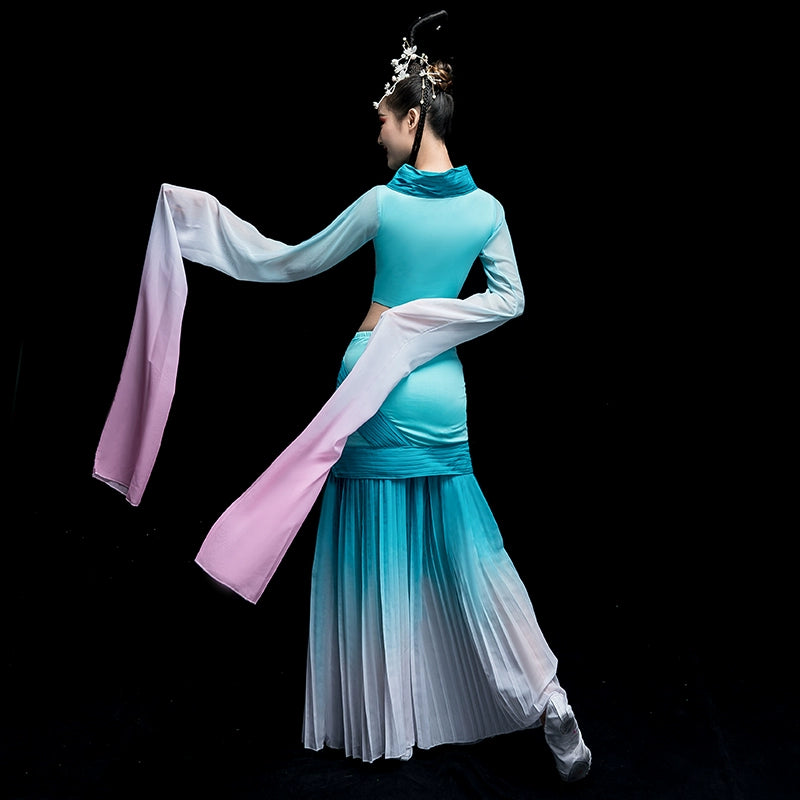 Chinese Folk Dance Costume Watersleeve Dance Costume Female Classical Dance Costume Chinese Wind Fairy Caiwei Dance Costume Adult