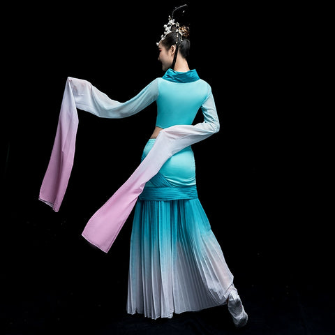 Chinese Folk Dance Costume Watersleeve Dance Costume Female Classical Dance Costume Chinese Wind Fairy Caiwei Dance Costume Adult - Moderndancedress.com