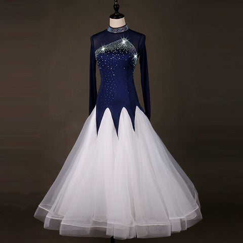 Ballroom Dance Dresses modern dance performance dress with diamond-inlaid temperament - Moderndancedress.com
