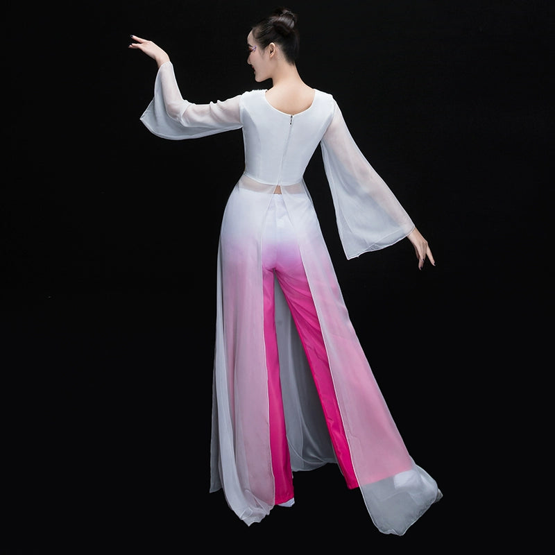 Chinese Folk Dance Costumes Classical Dance Costume Performing Dresses Women&amp;apos;s Water Sleeve Fan Dance Chorus Dresses Modern Dance Adults