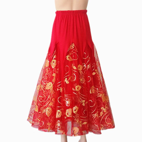 Women's Ballroom Dance Dresses Competition dress, long dress, Waltz national standard dress, half-length skirt, performance dress - Moderndancedress.com