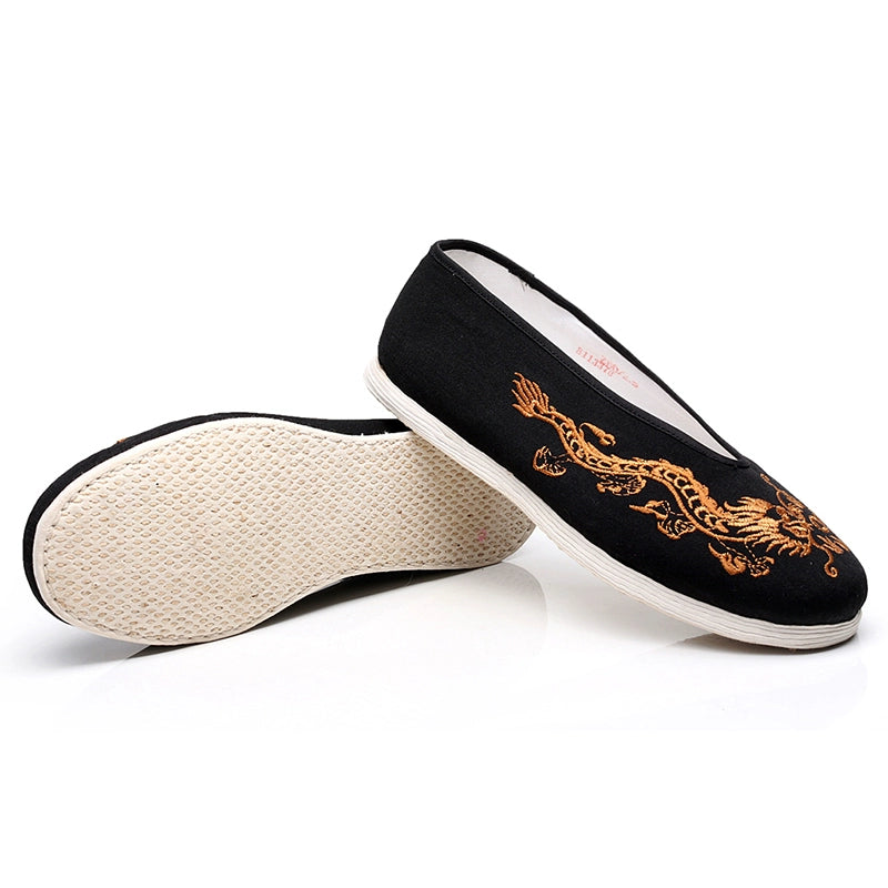 Beijing cloth shoes Kung Fu shoes men's Chinese style breathable casual shoes handmade layered shoes round shoes - Moderndancedress.com
