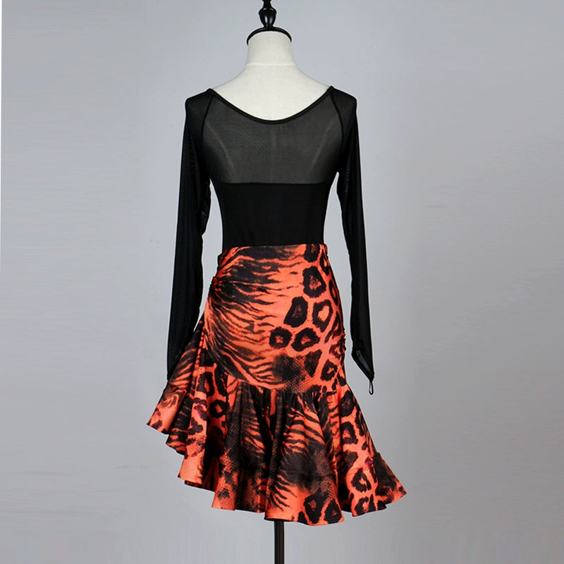 Latin Dance Exercise Suit Competition Performance Skirt - Moderndancedress.com