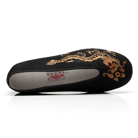 Beijing cloth shoes Kung Fu shoes men's Chinese style breathable casual shoes handmade layered shoes round shoes - Moderndancedress.com