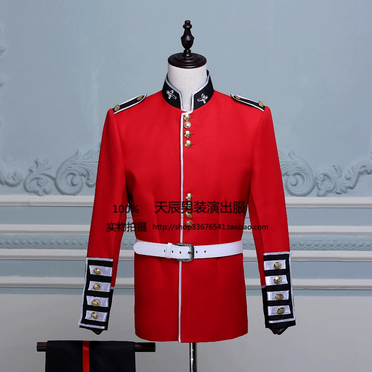 Men's Jazz Dance Costumes Royal Guard Guard of Honour Costume Prince William, Soldier of the Royal Forest Orchestra