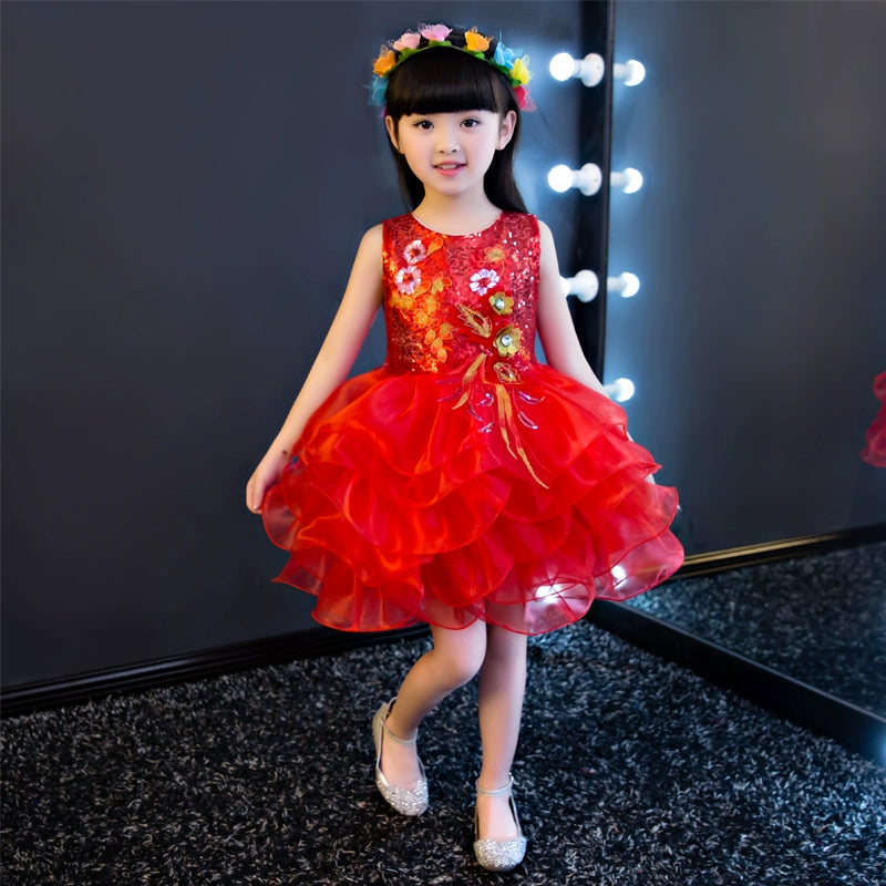 girls Jazz Dance Costumes Girl Princess Skirt Dance Dress Modern Dance Skirt Show Dress - Moderndancedress.com