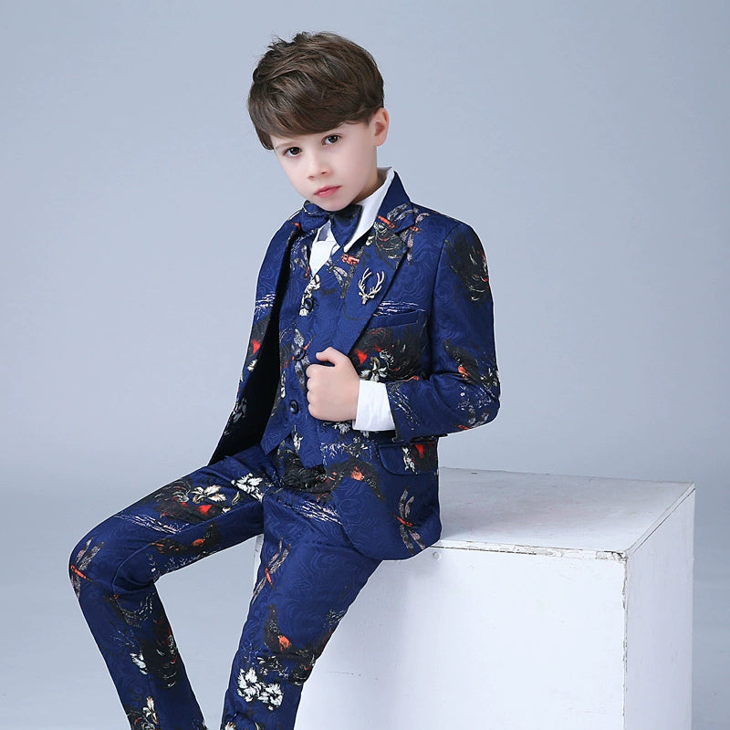 Boy Jazz Dance Costumes suit Children's flower girl dress Korean baby suit Wedding model catwalk suit - 