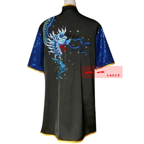 Chinese Wushu Costume Kungfu clothing Changquan Training Gongfu Clothes Men And Women Embroidery Dragon Performance Clothes Taekwondo Morning Training Colored Clothes