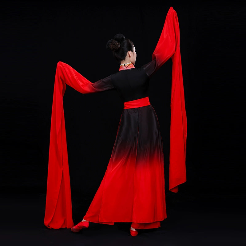 Chinese Folk Dance Costume Classical Dance Costume Female Chinese Wind Dance Han Dress Ancient Watersleeve Dance Costume Adult - Moderndancedress.com