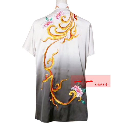 Martial Arts Clothes  Kungfu clothes Short-sleeved Wushu Clothing Wushu Performance Clothing Men and Women Embroidery Long Boxing Gongfu Competition Clothing Morning Exercise Colored Clothing