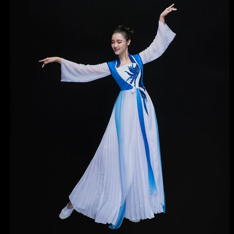 Chinese Folk Dance Costumes Classical Dance Costume Chinese Style Modern Dance Costume Umbrella Dance Narcissus Adult - 