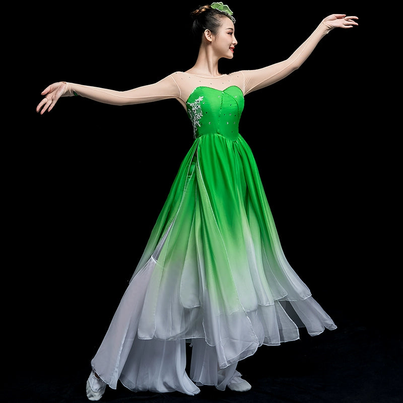 Chinese Folk Dance Costume Classical Dance Costume Female Square Fan Dance Costume Adult Umbrella Dance Yangko Costume Suit - Moderndancedress.com