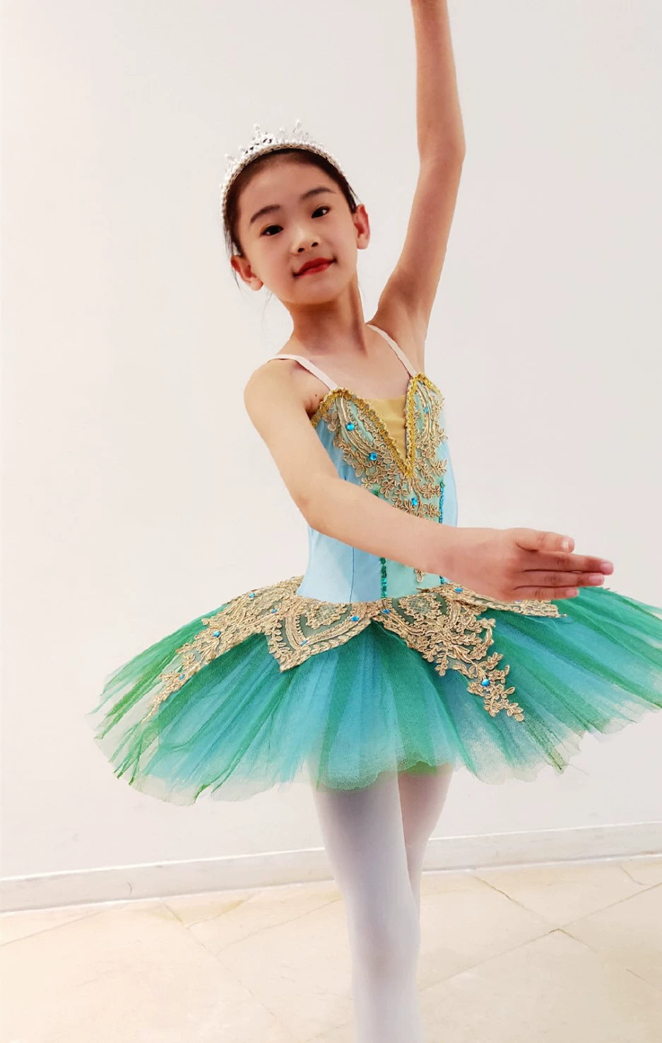 Girls Ballet Dance Dresses Swan Lake Ballet Skirt Children Sleeping Beauty Suspended Ballet Little Swan Tutu Pompon Skirt Professional Performance Dress - Moderndancedress.com