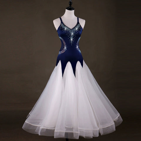 Ballroom Dance Dresses National Standard Dance Costume High-end Flash Drill Modern Dance Competition Dress Waist Thread Skirt - Moderndancedress.com