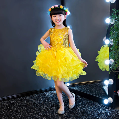 girls Jazz Dance Costumes Girl Princess Skirt Dance Dress Modern Dance Skirt Show Dress - 