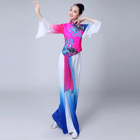 Yangge costume coral ode Dance Costume female adult suit national style classical fan dance costume - 