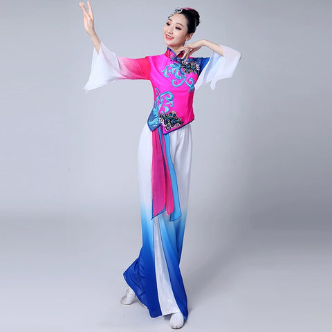 Yangge costume coral ode Dance Costume female adult suit national style classical fan dance costume - Moderndancedress.com