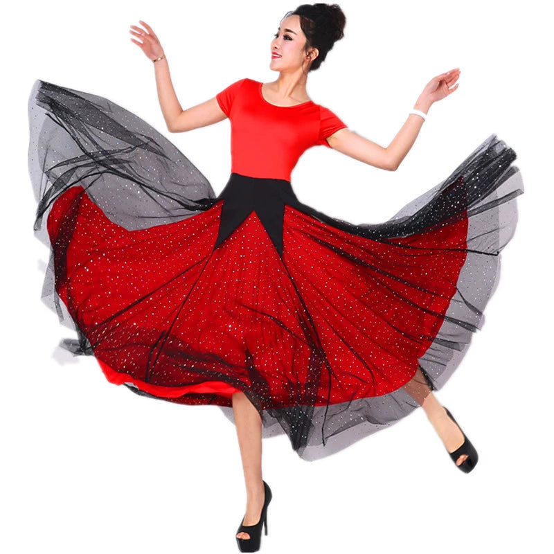 Women's Ballroom Dance Dresses Customizable modern dress competition dress pendant dress Waltz national standard - Moderndancedress.com
