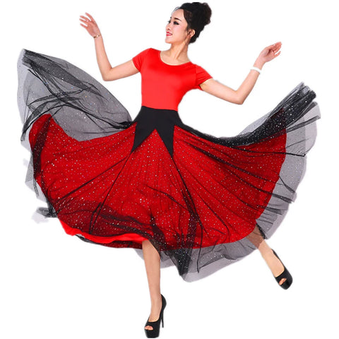Women's Ballroom Dance Dresses Customizable modern dress competition dress pendant dress Waltz national standard - Moderndancedress.com
