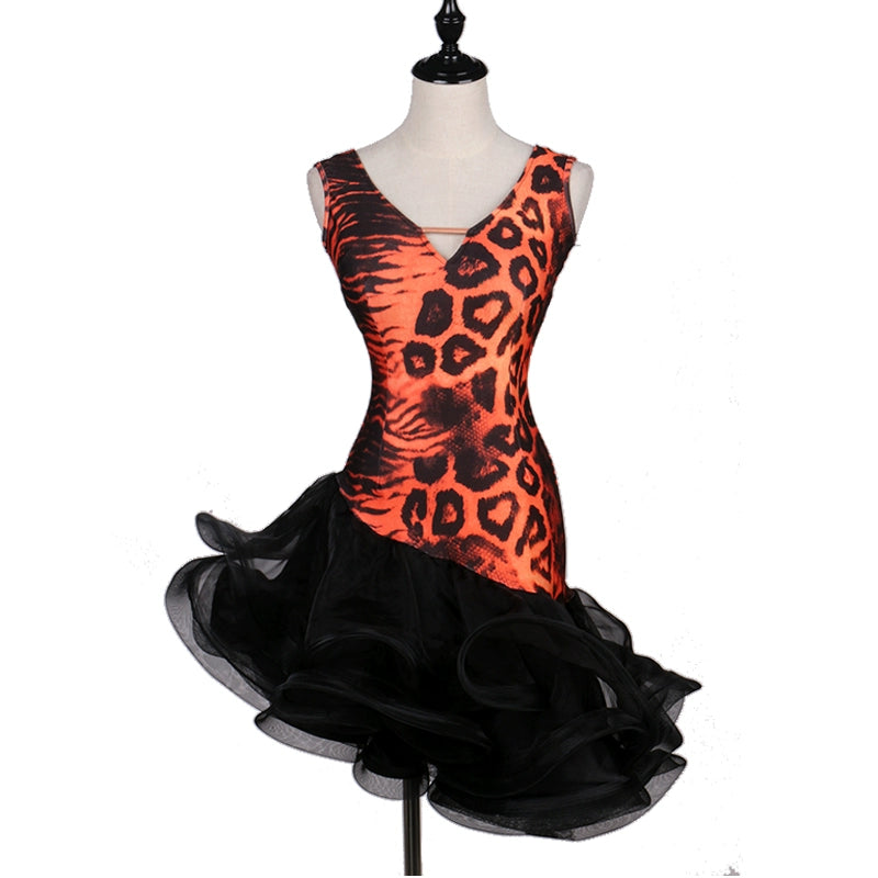 Sleeveless Latin Dance Performance Dress Latin Dance Dresses for Adult Women - Moderndancedress.com
