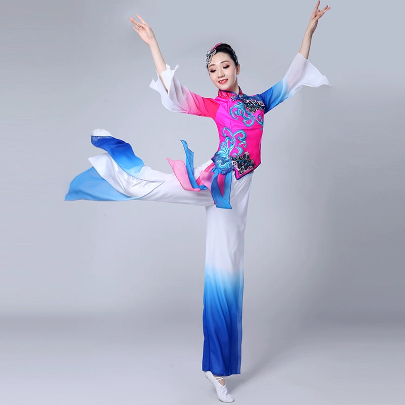 Yangge costume coral ode Dance Costume female adult suit national style classical fan dance costume - 