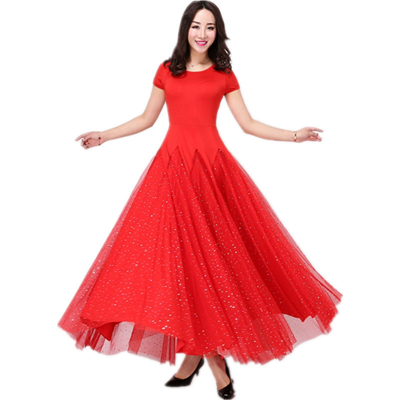 Women's Ballroom Dance Dresses Contest Modern Dress Show Big Dress Waltz Self-cultivation Show - Moderndancedress.com