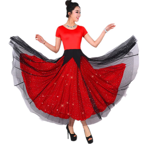 Women's Ballroom Dance Dresses Customizable modern dress competition dress pendant dress Waltz national standard - Moderndancedress.com