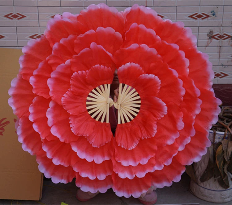 Opening Dance Peony Flower Fan Big Petal Dance Fan Square Dance Group Gymnastics Activities Projects Stage Performing Fan - 