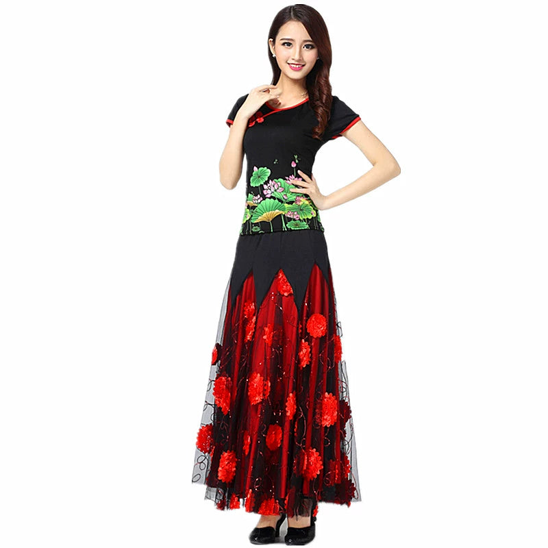 Women's Ballroom Dance Dresses Modern skirt dress, performance dress, competition dress, national standard dress and skirt suit