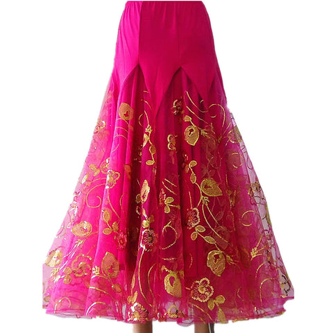 Women's Ballroom Dance Dresses Modern Skirt, Big Dress, Half Skirt, Long Skirt, National Standard Skirt Competition Performance Skirt - Moderndancedress.com