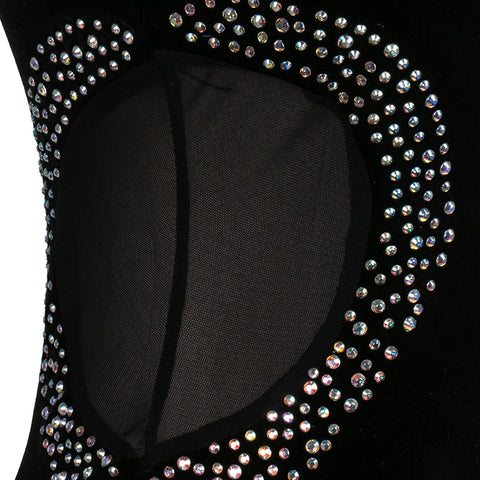 Latin Dance Competition Costume with Diamond in Lumbar Threaded Latin Skirt for Adult Female Liusu Dress - Moderndancedress.com