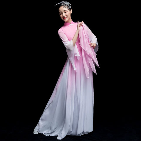 Chinese Folk Dance Costume Classical Dance Costume Watersleeve Dance Adult Fairy Modern Dance Costume Umbrella Dance Partner Skirt - Moderndancedress.com