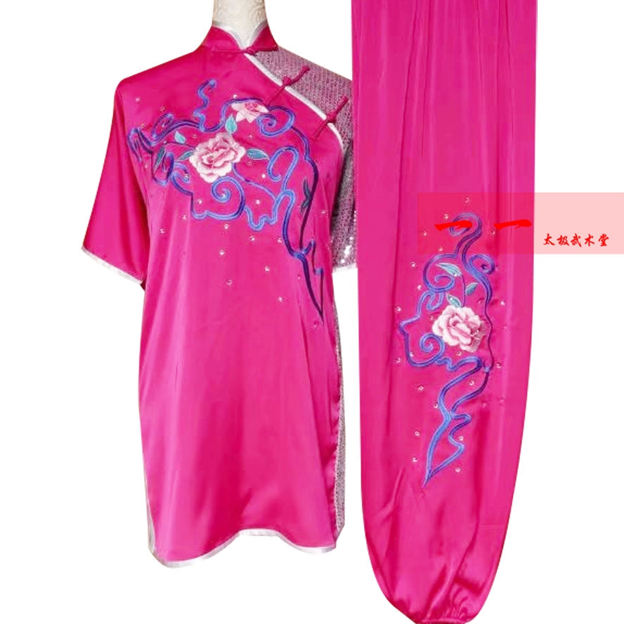 Martial Arts Clothes Kungfu clothes Wushu performance embroidery short sleeve long boxing competition costume men women practicing gown morning sword Taekwondo