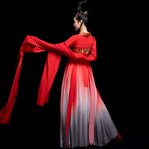 Chinese Folk Dance Costume Watersleeve Dance Costume Female Chinese Style Modern Dance Classical Dance Costume Adults