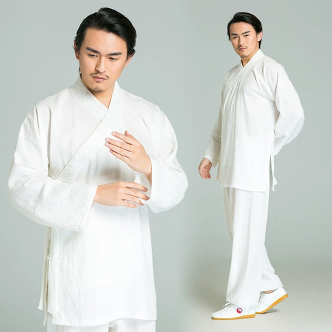 Tai Chi clothing men's clothing linen exercise clothes women's robes costumes oblique collar suits performance martial arts clothing - Moderndancedress.com
