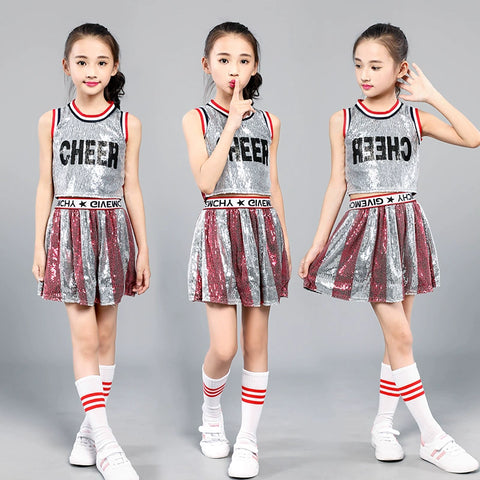 Girls Jazz Dance Costumes Costume Kindergarten Dance Costume Girl Cheerleading Skirt Jazz Show Costume - 