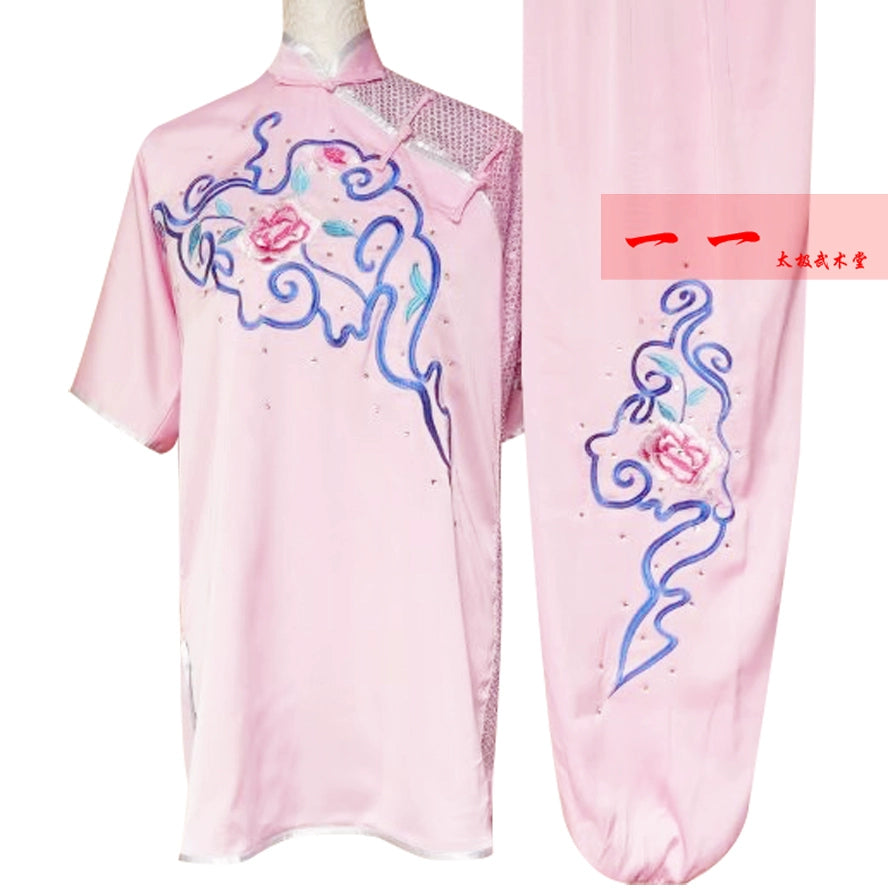 Martial Arts Clothes Kungfu clothes Wushu performance embroidery short sleeve long boxing competition costume men women practicing gown morning sword Taekwondo
