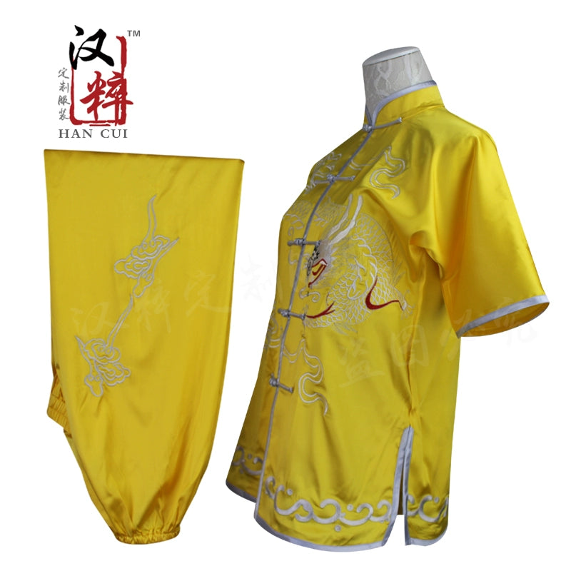 Chinese Martial Arts Clothes Kungfu Clothe  Tai Chi Wushu Competition Performance Colorful Clothing Silkworm Pure Silk Tailor-made Embroidery