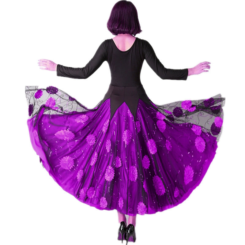 Women's Ballroom Dance Dresses Tango Waltz, National Standard for Dresses in Modern Skirt Competition - Moderndancedress.com