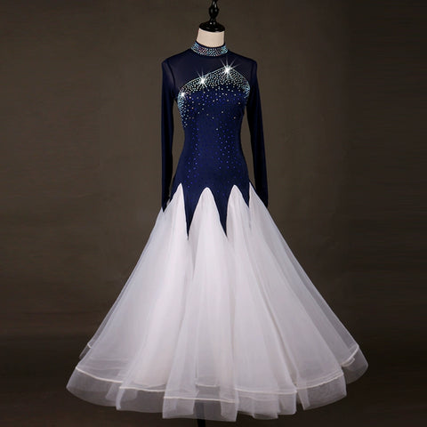 Ballroom Dance Dresses modern dance performance dress with diamond-inlaid temperament - Moderndancedress.com